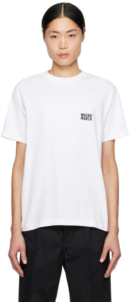 Wacko Maria White Embroidered T-Shirt 1