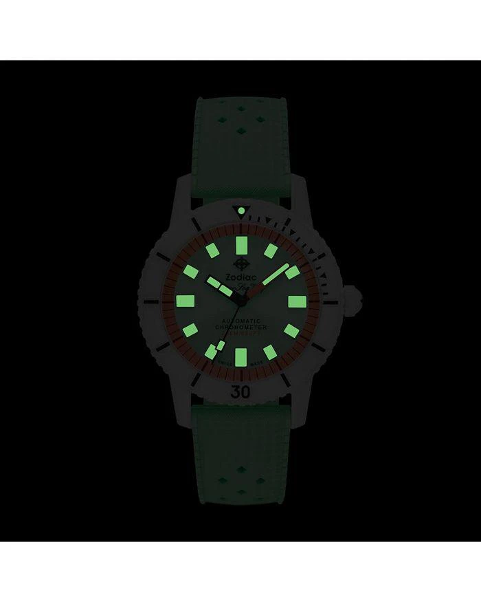 ZODIAC Ceramic Compression Diver Automatic Rubber Strap Watch, 41mm 7