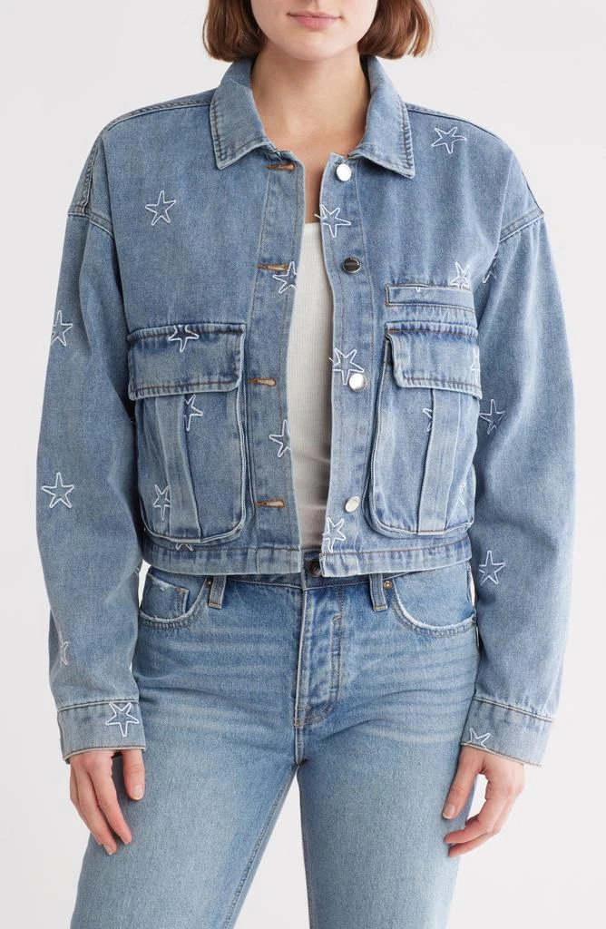 VIGOSS Star Embroidered Denim Jacket 1