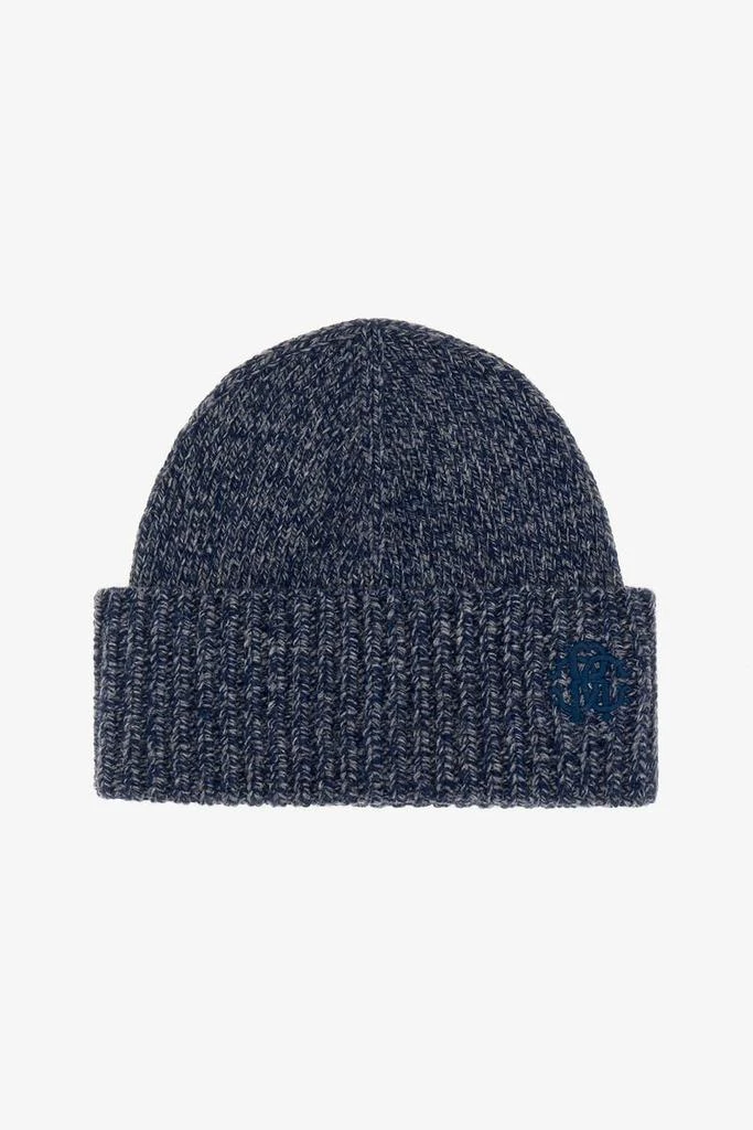 Shop Roberto Cavalli Logo Embroidered Ribbed Beanie on Sale  display picture 1