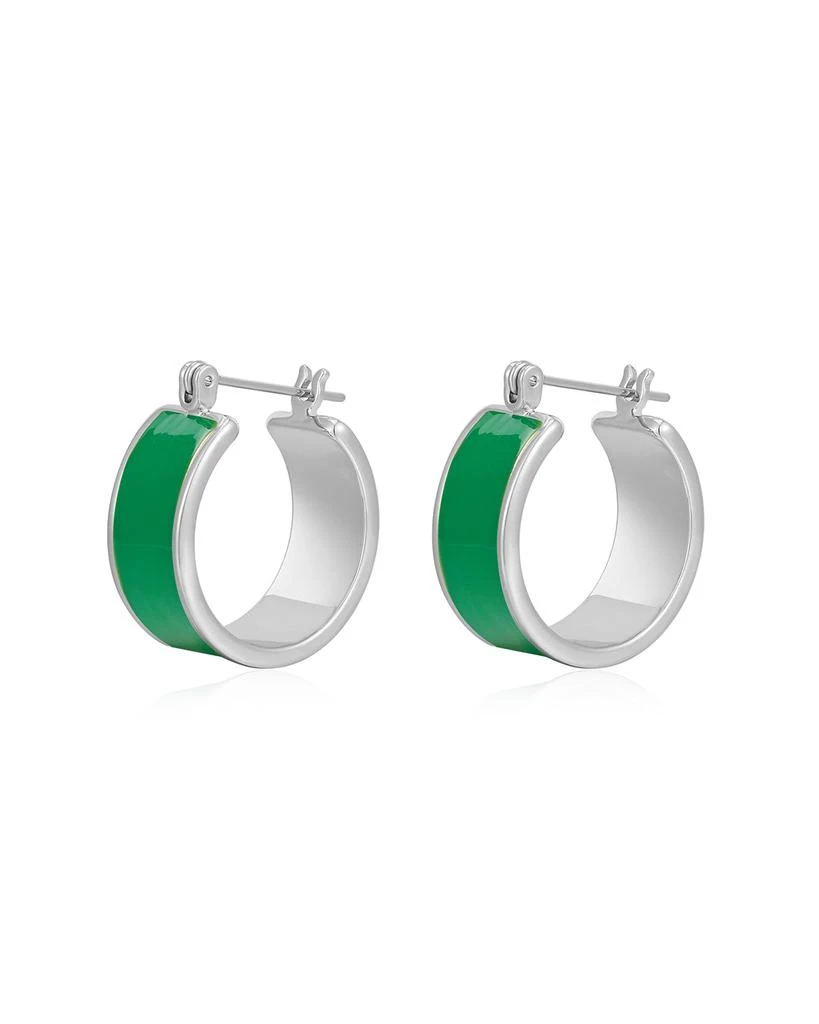 Luv AJ Positano Hoops- Emerald Green- Silver 1