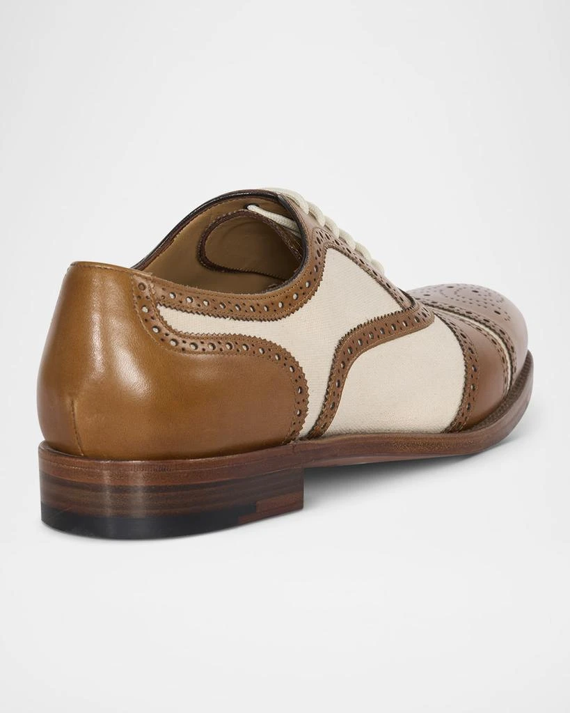Paul Stuart Men's Specter Canvas and Brogue Leather Derby Shoes 3