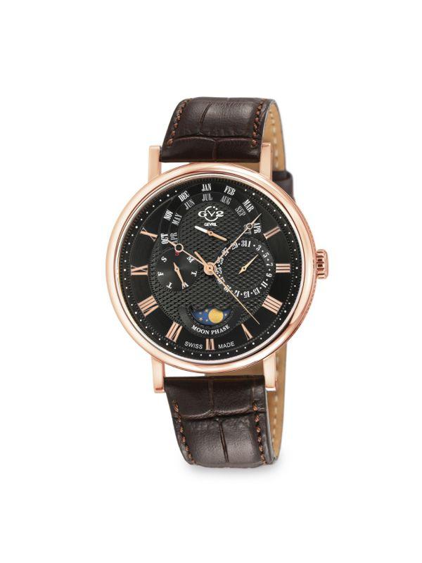 GV2 ​Maestro Rose Gold-Tone Stainless Steel & Leather-Strap Watch/42MM