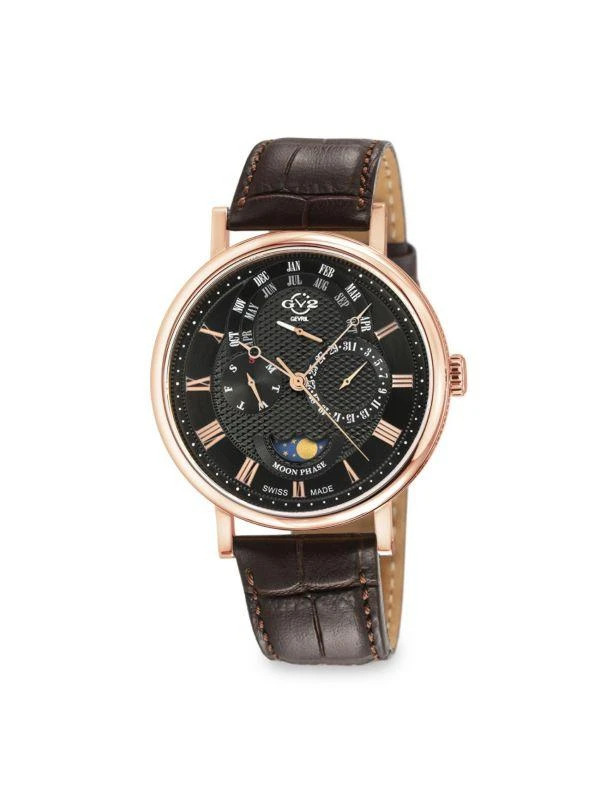 GV2 ​Maestro Rose Gold-Tone Stainless Steel & Leather-Strap Watch/42MM 1