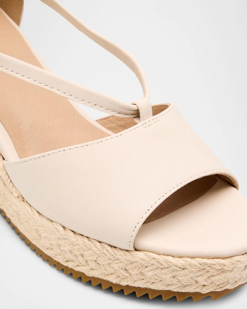 Eileen Fisher Wesson Leather Ankle-Strap Wedge Espadrilles 4