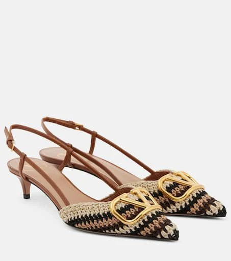 Valentino VLogo Signature 40 crochet slingback pumps 1