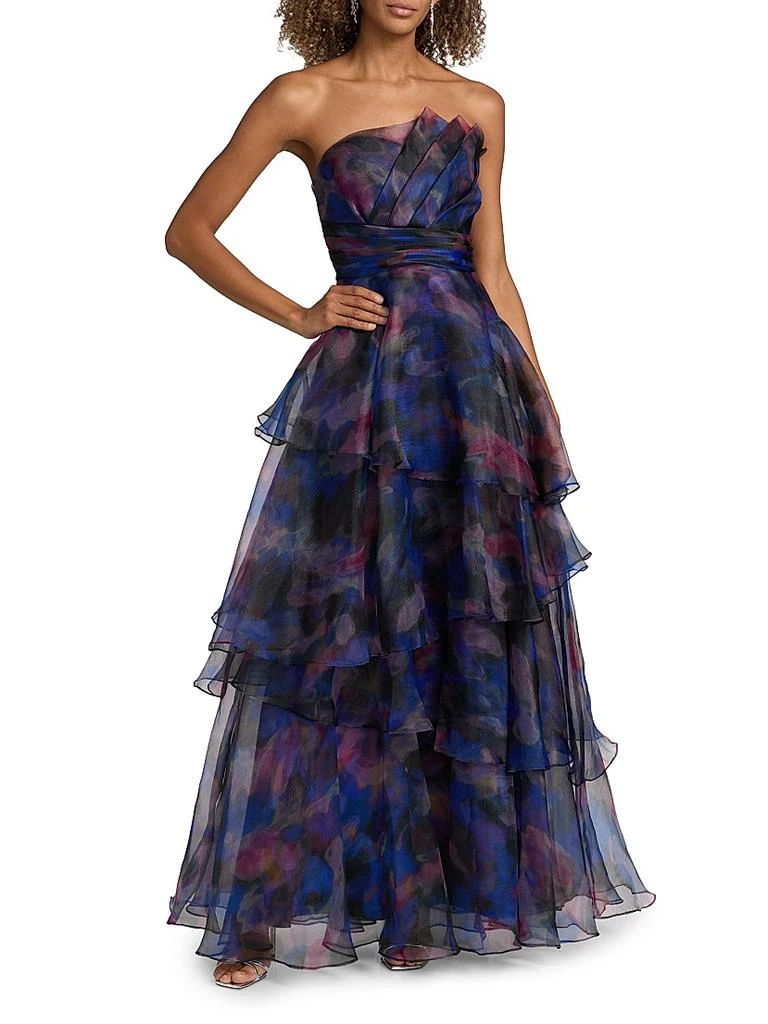 Theia Seona Pebble Organza Strapless Gown 3