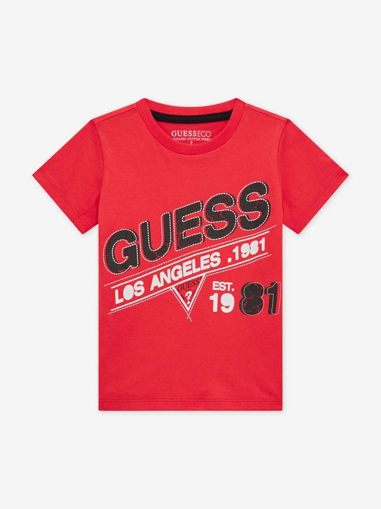 GUESS Guess Boys Logo T-Shirt in Red 1