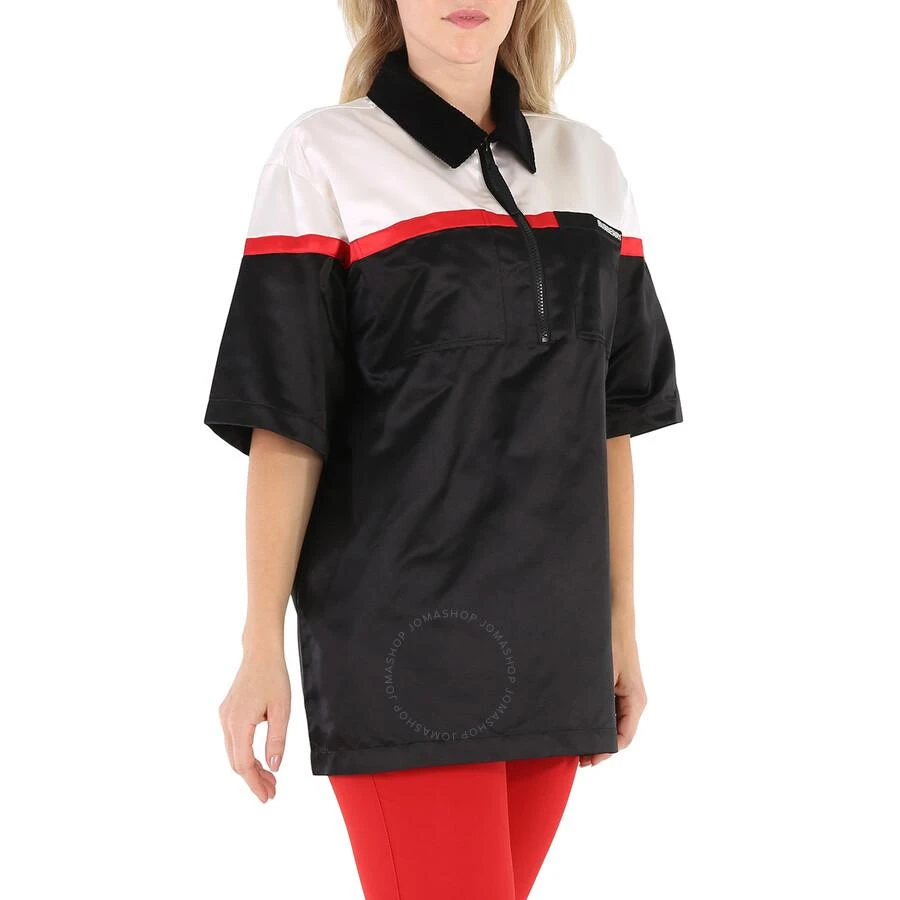 Burberry Ladies Colorblock Silk Satin Oversized Short Sleeve Bowling Shirt 2