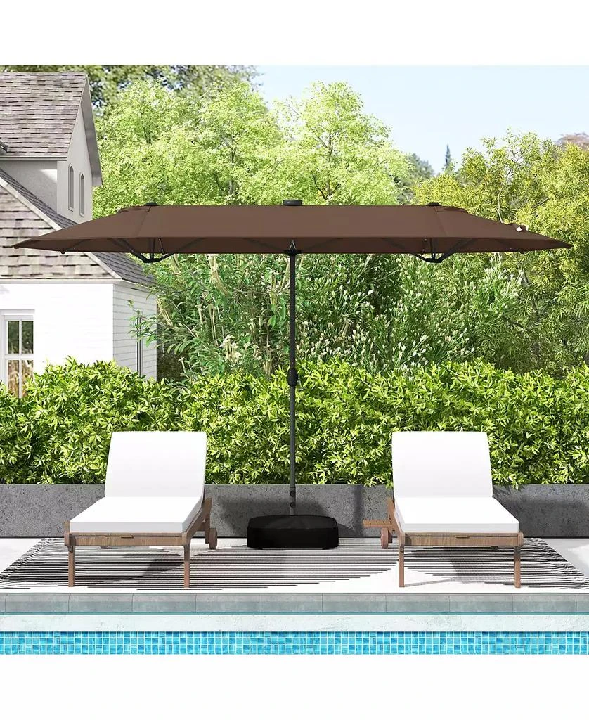 GOUUN 13FT Double-sided Patio Umbrella with Solar Lights for Garden Pool Backyard 4