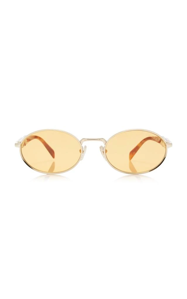 Prada Prada - Oval-Frame Metal Sunglasses - Orange - OS - Moda Operandi 1