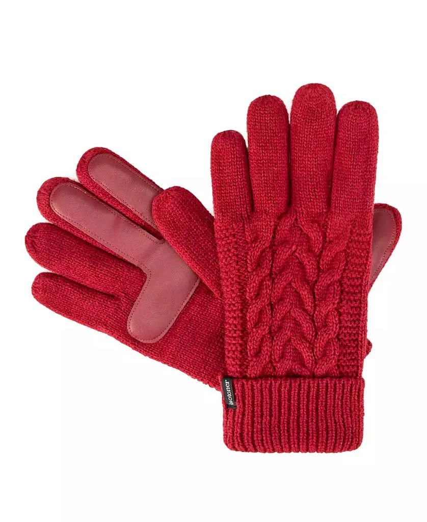 Isotoner Women's Water Repellent Cable Knit Gloves 4