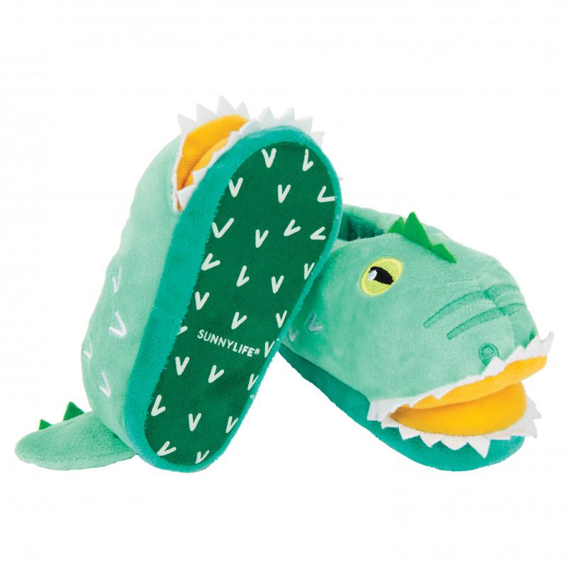 Sunnylife Crocodile logo slippers in blue
