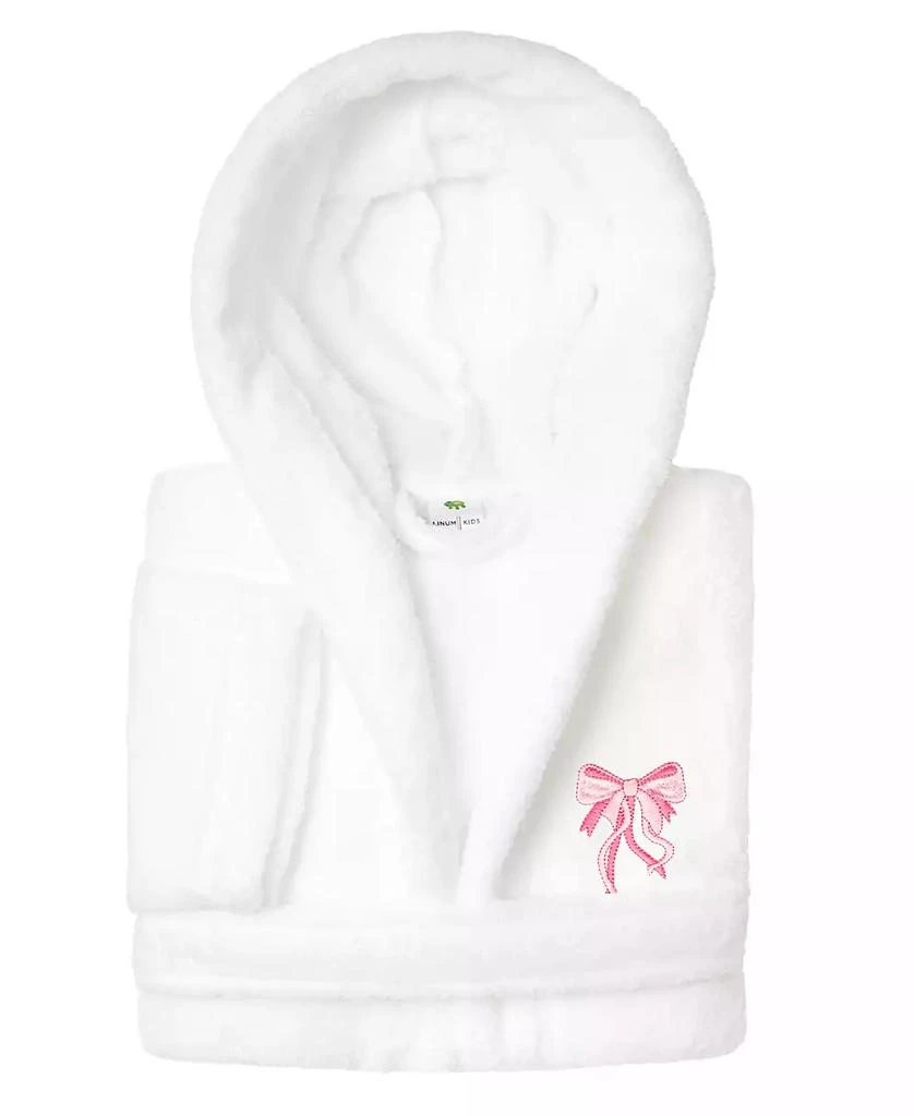 Linum Home Textiles Kids Bow Super Plush Double Brushed Hooded Bathrobe 3