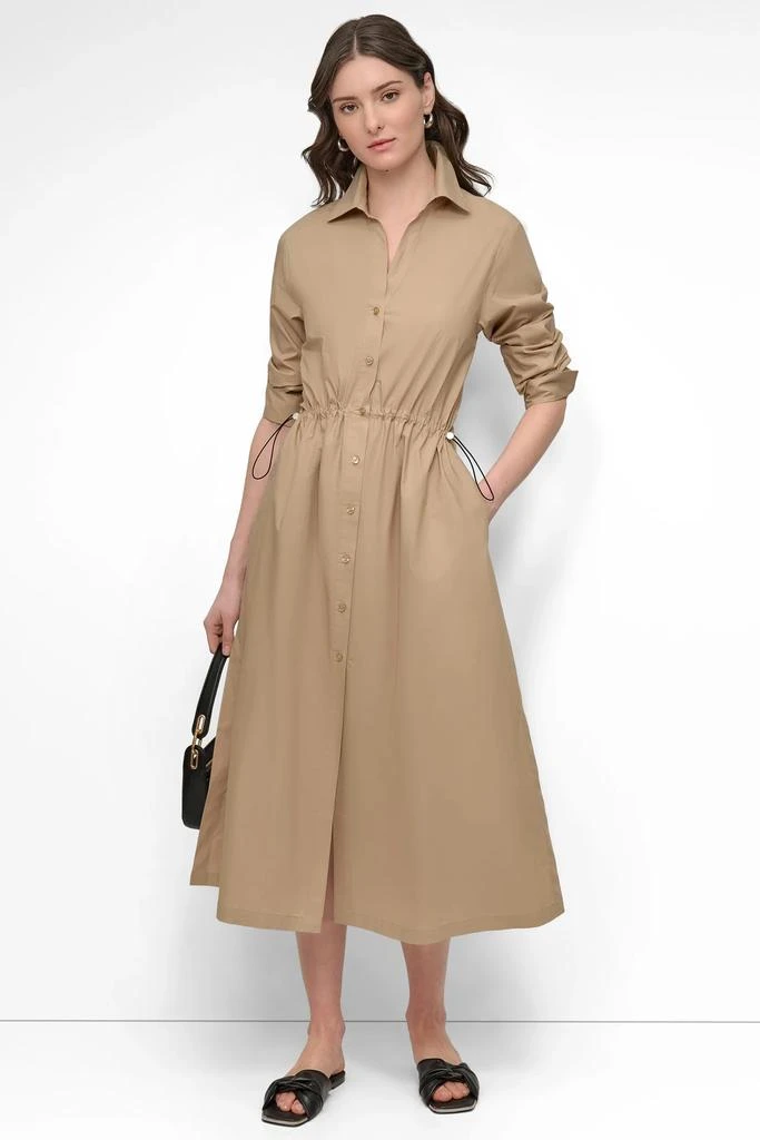 DKNY POPLIN LONG SLEEVE SHIRT DRESS WITH ADJUSTABLE WAIST 8