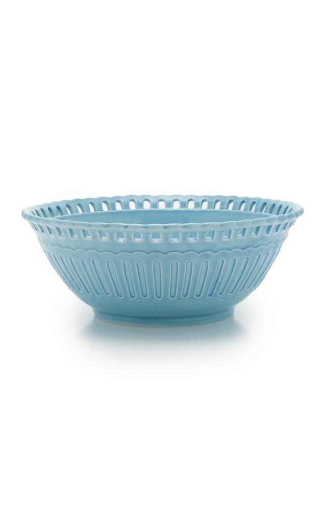 MoDA Moda Domus - Large Balconata Creamware Salad Bowl - Blue - Moda Operandi