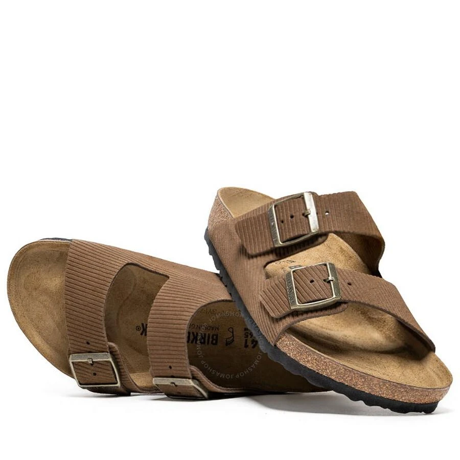 Birkenstock Men's Dark Tea Suede Leather Embossed Slides 3