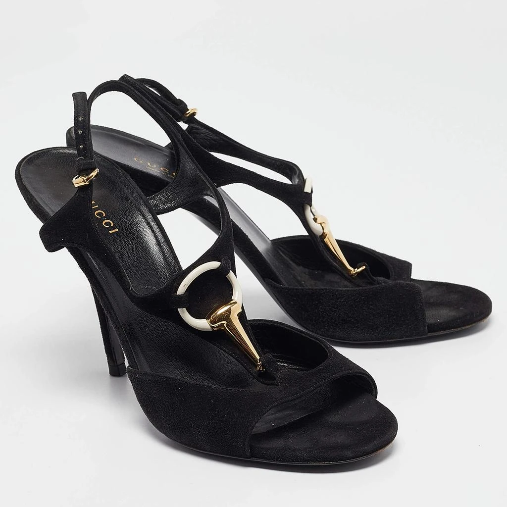Gucci Gucci Black Suede T-Strap  Open Toe Sandals Size 38.5 4