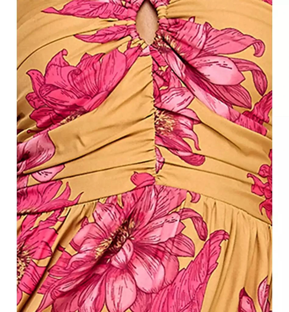 KATIA RAE Juniors' Satin Printed Halter Maxi Dress 4