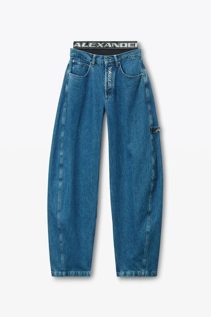 Alexander Wang Pre-Styled Rounded Jeans with Underwear Waistband 2