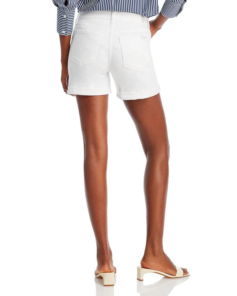 7 For All Mankind High Rise Roll Cuff Denim Shorts in Broken Twill 3