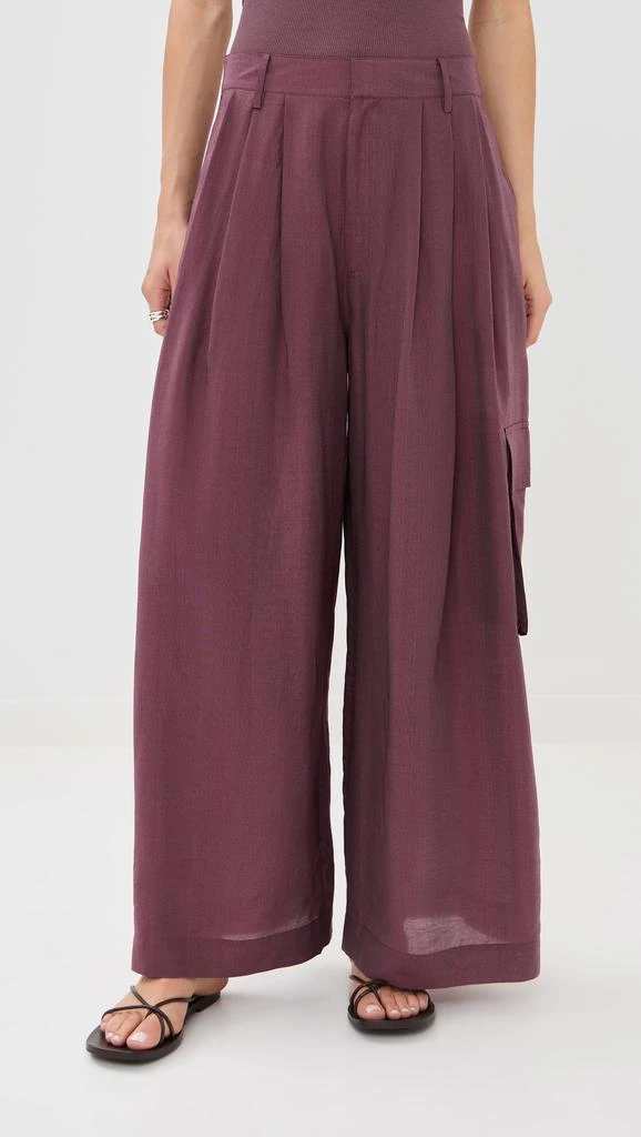 Tibi Silk Voile Cargo Triple Pleat Pants 6