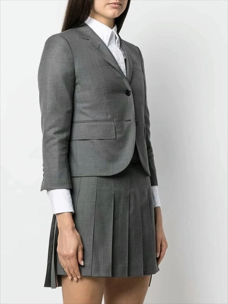 Thom Browne Tailored Grey Wool Blazer with Notched Lapel 3