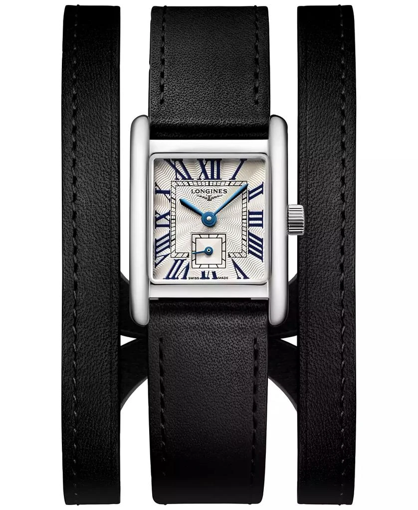 Longines Women's Swiss Mini Dolcevita Black Three-Row Leather Strap Watch 29mm 1