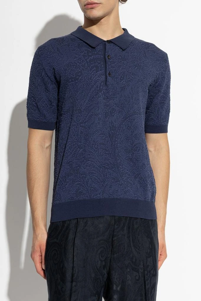 ETRO Etro Textured Knit Polo Shirt 2