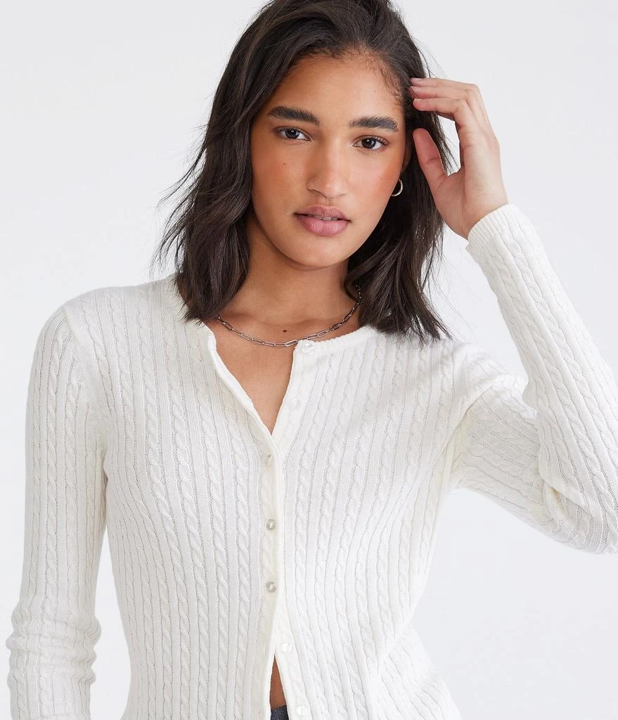 Aeropostale Cable Knit Buttoned Crew Cardigan 3