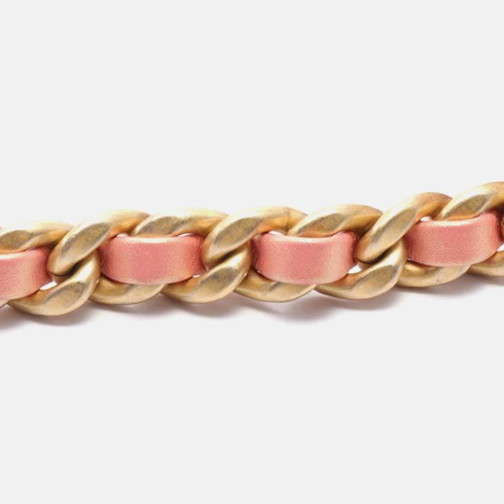 Chanel Chanel Pink Leather Iridescent 19 Round Clutch with Chain 3
