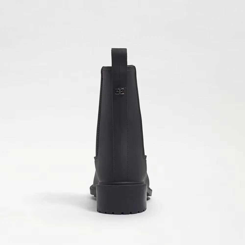 Sam Edelman Sue Booties Black Almond Toe Slip-On Rain Boots HAWK425 5