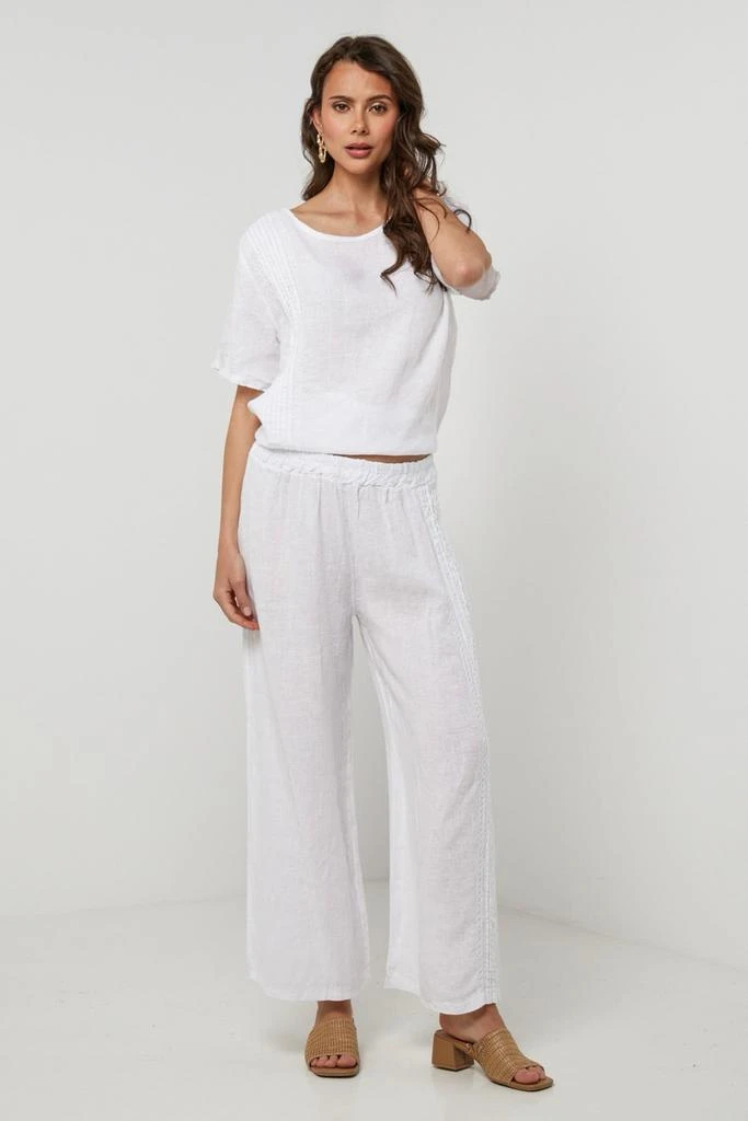 预计3周后发货 Autour Du Lin Pantalon Blanc - Femme 1