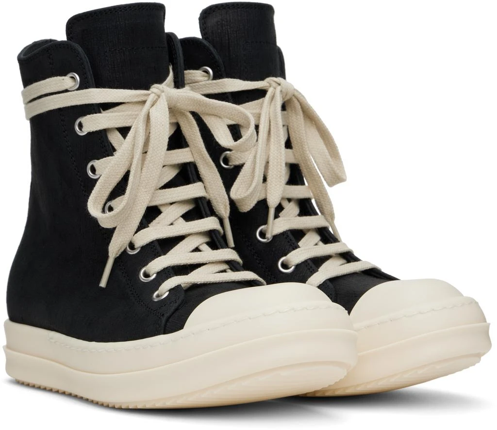 Rick Owens Black Hollywood Bull Leather Sneakers 4