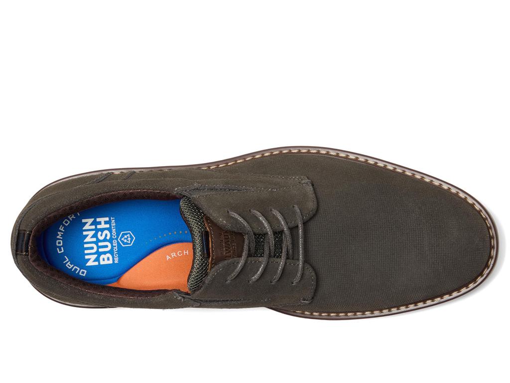 Nunn Bush Griff Plain Toe Oxford Lightweight and Comfortable for all Occasions Suede Lace-Up