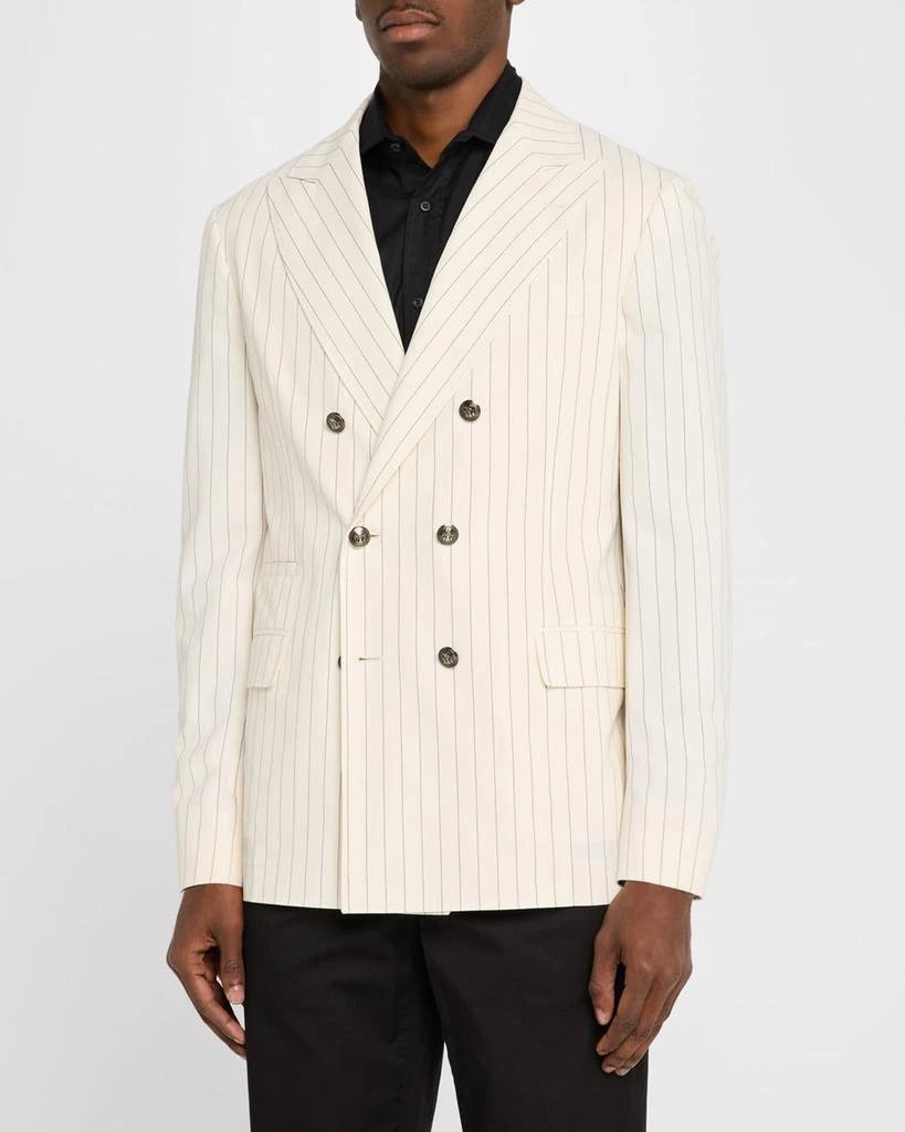 Brunello Cucinelli Men's Double-Breasted Pinstripe Sport Coat 4