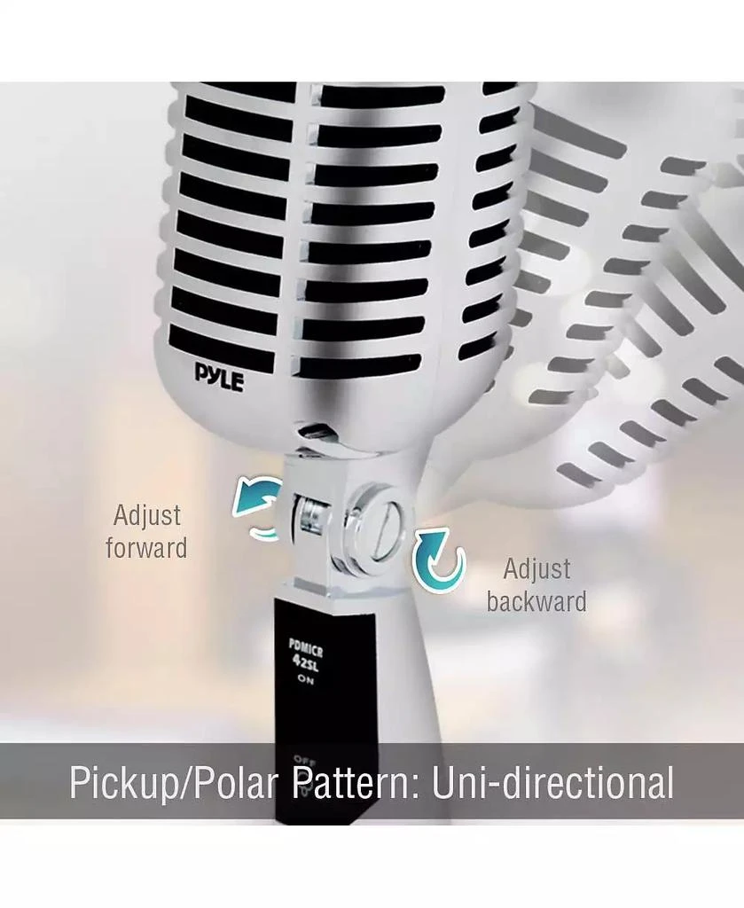 Pyle Classic Retro Dynamic Vocal Microphone – Vintage Style with 16
XLR Cable 3