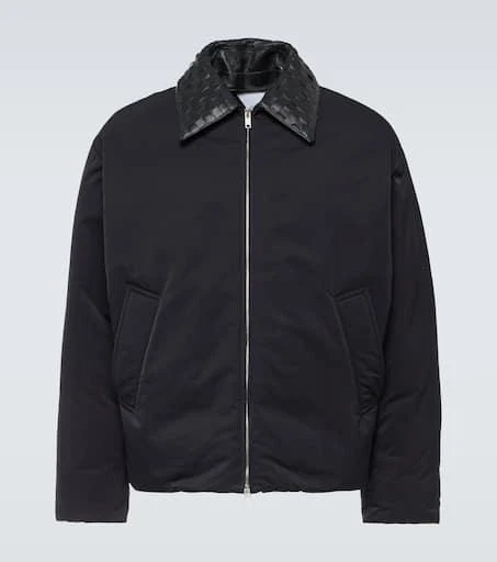 Bottega Veneta Intrecciato leather-trimmed down jacket 1