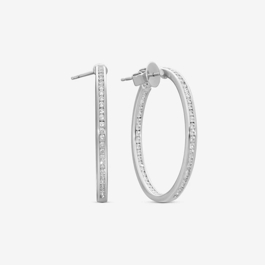 Mémoire Mémoire Channel Set 18K White Gold Diamond Hoop Earrings CHHO26435358W72000 2