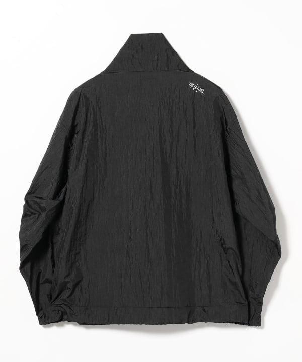 BEAMS Retro-Inspired Black Nylon Zip-Up Blouson