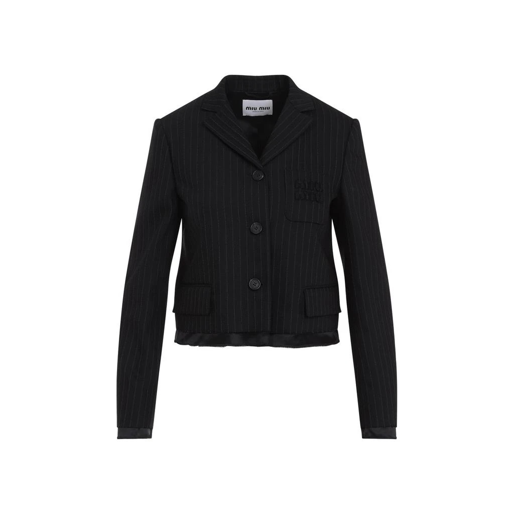 Miu Miu Miu Miu Striped Single-Breasted Jacket 1