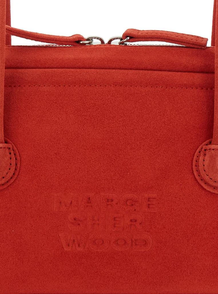 Margesherwood Red Shoulder Bag With Logo Lettering On The Front In Soft Leather Woman 3