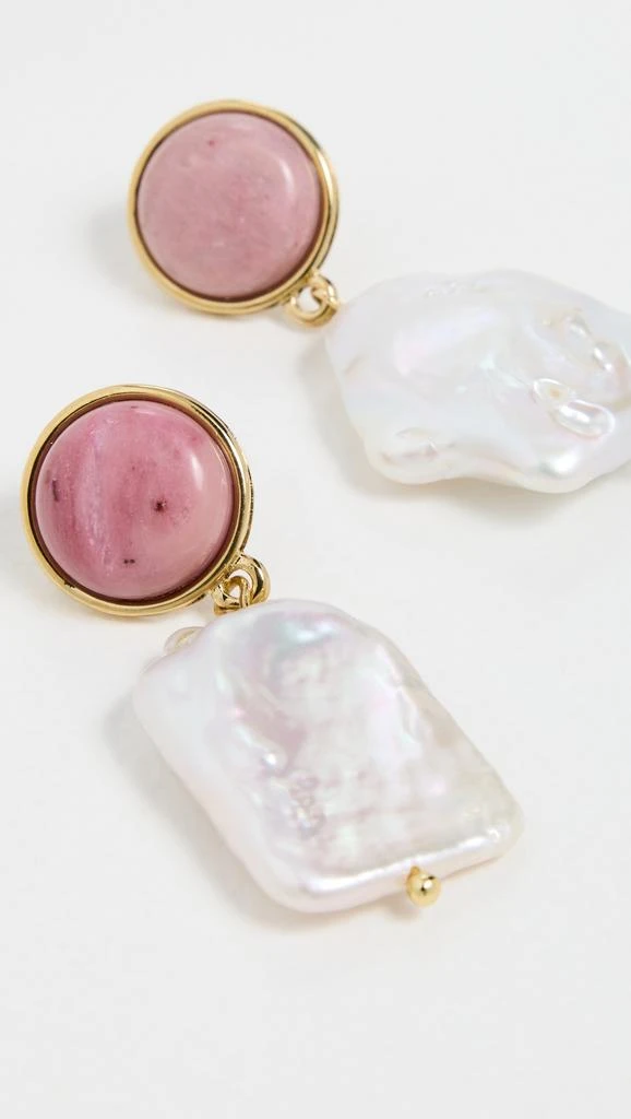 MAYAMAR Stone Pearl Earrings in Cherry Quartz 3