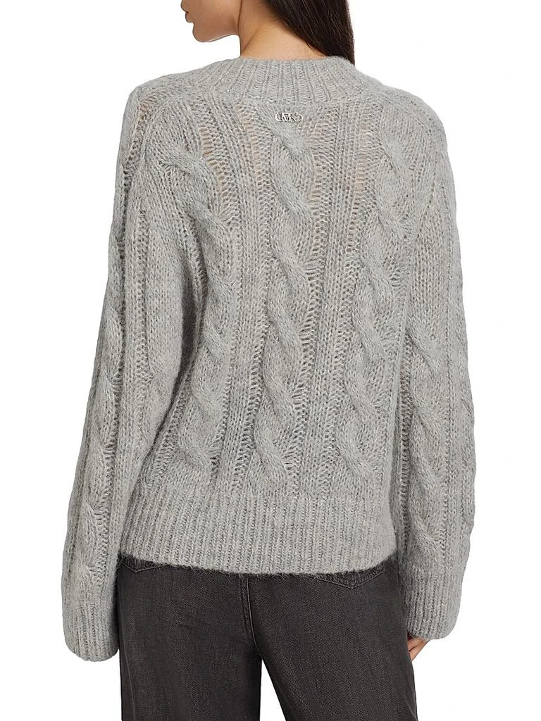Michael Kors Alpaca-Blend Cable-Knit V-Neck Sweater 5