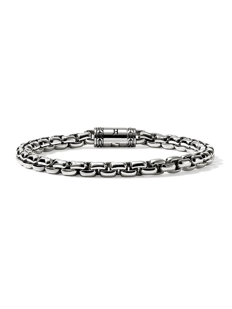 John Hardy Blackened Sterling Silver Box Chain Bracelet/6MM