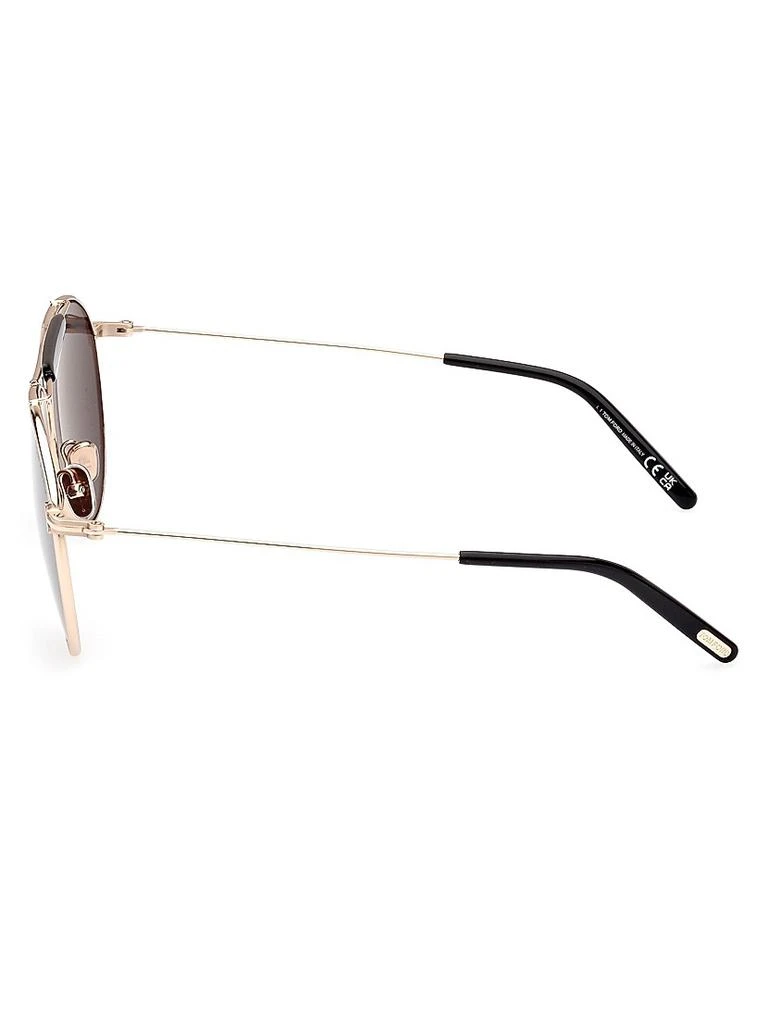Tom Ford 60MM Navigator Metal Sunglasses 3