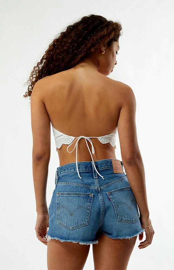 Levi's Medium Indigo 501 Original Ripped Denim Shorts 3