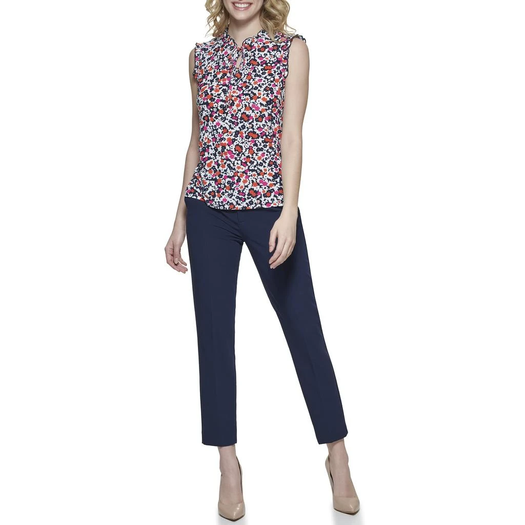 Tommy Hilfiger Sleeveless Tie Neck Ruffle Front 4
