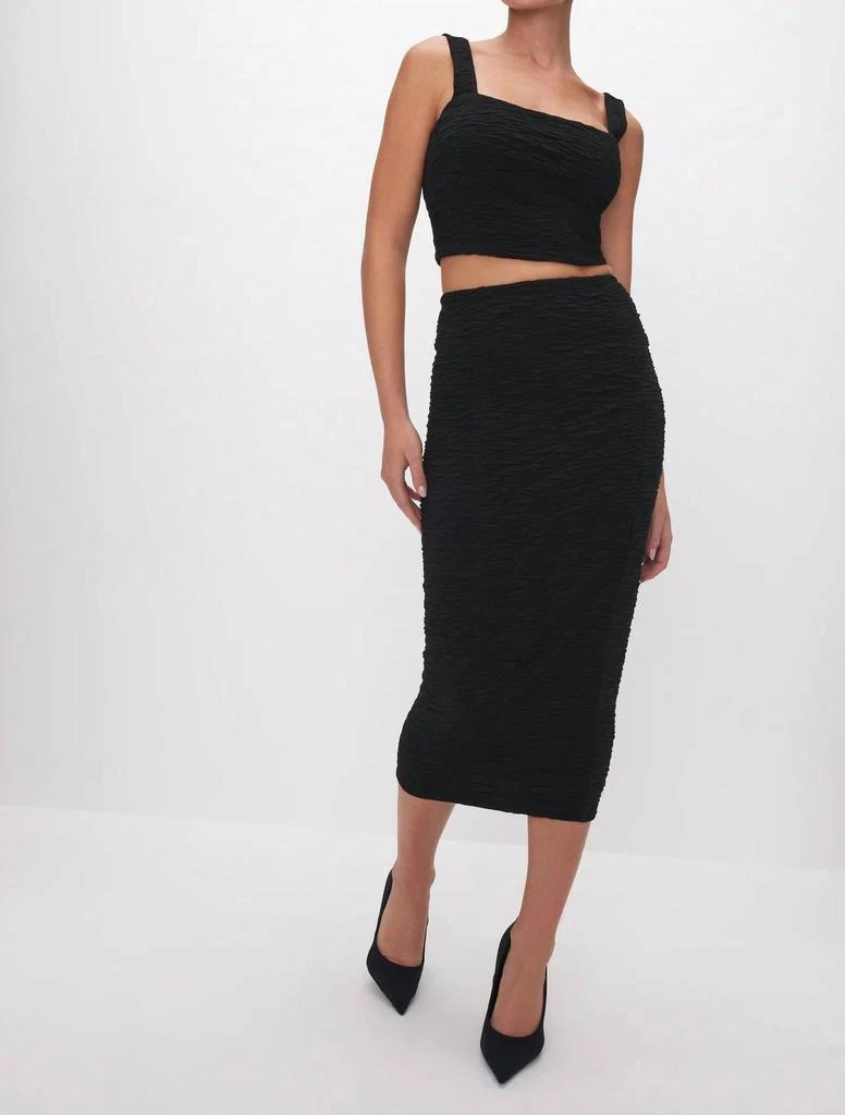 good american ruched midi dress Good American Mesh Ruched Maxi Dress