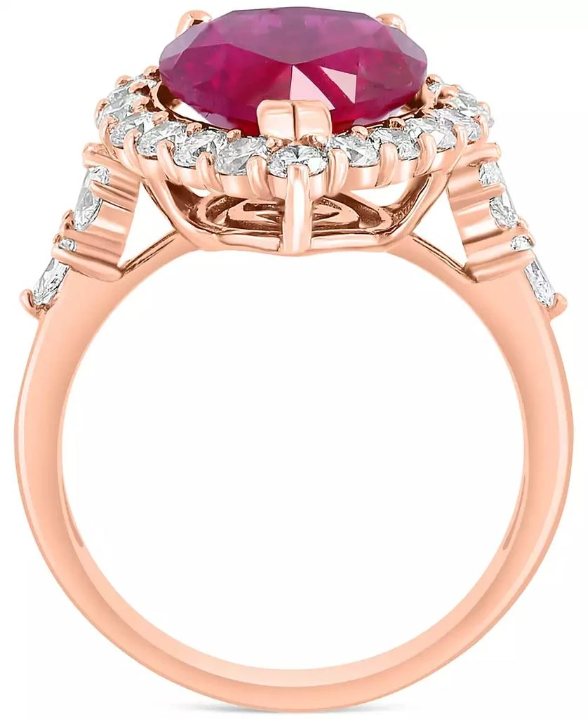 Effy EFFY® Lab Grown Ruby (7-1/8 ct. t.w) 
Lab Grown Diamond (1 ct. t.w.) Halo Ring in 14k Rose Gold 4
